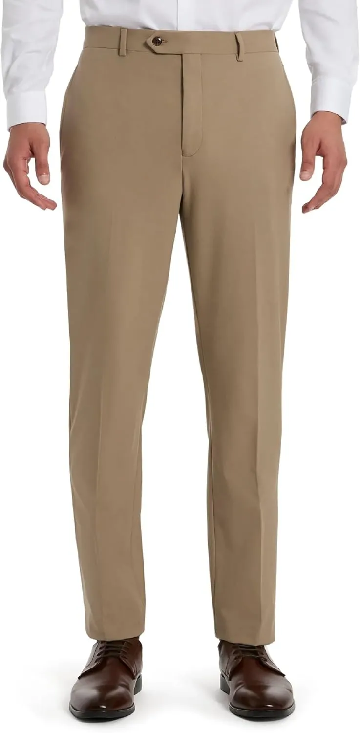 Michael Kors Men’s Newbury Classic Fit Dress Pants | Stretch Fabric Chino Pant | Kahki Pant for Business & Casual Wear