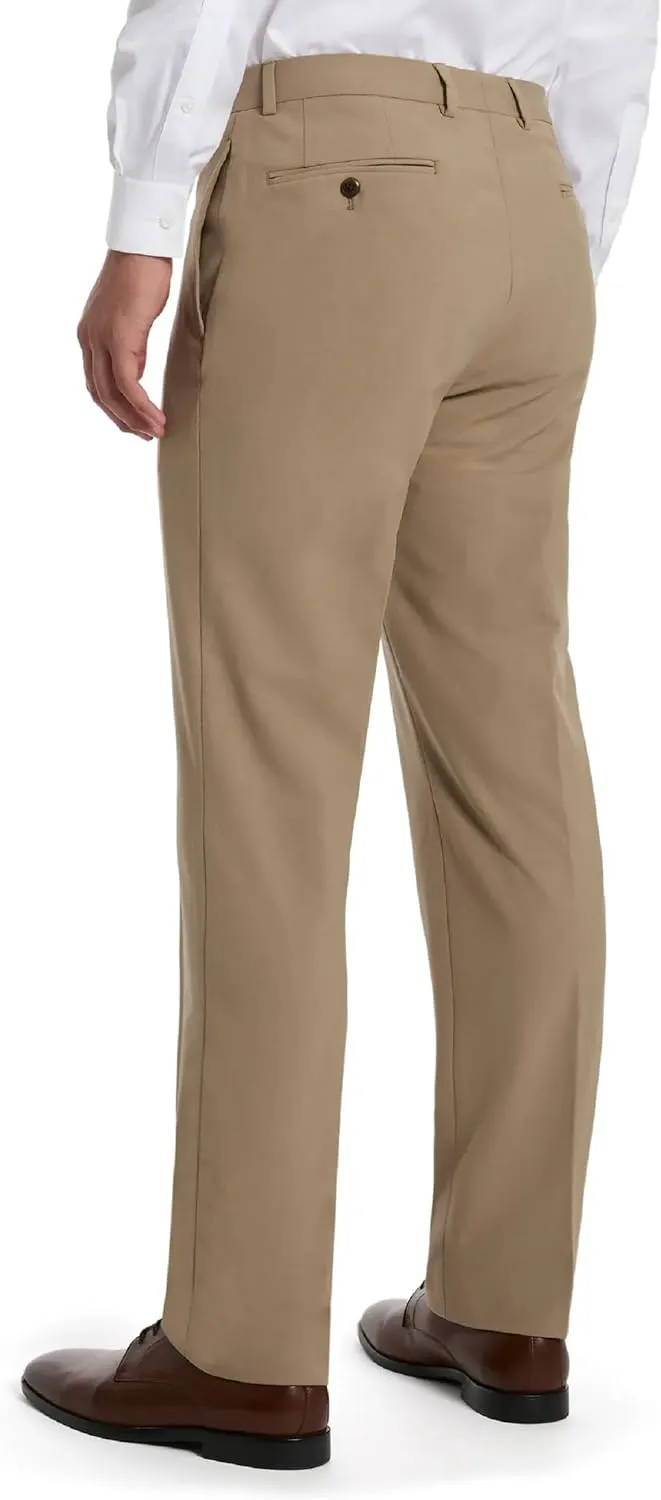 Michael Kors Men’s Newbury Classic Fit Dress Pants | Stretch Fabric Chino Pant | Kahki Pant for Business & Casual Wear