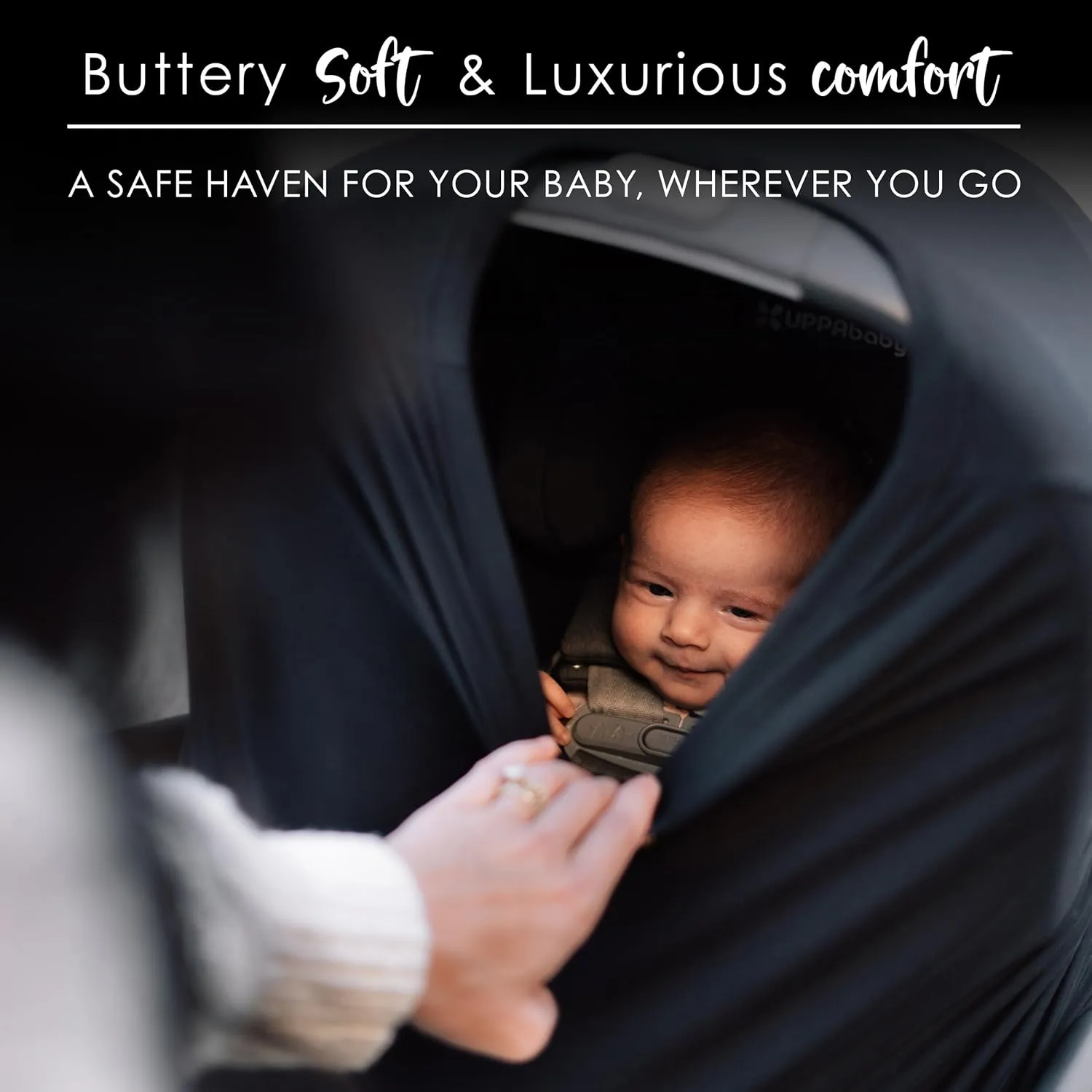 Milk Snob Original 5-in-1 Luxe Nursing Cover in Black - Added Privacy Breastfeeding Cover, Car Seat Cover for Carrier, Stroller, High Chair, Shopping Cart, Lounger Canopy, Newborn Essentials