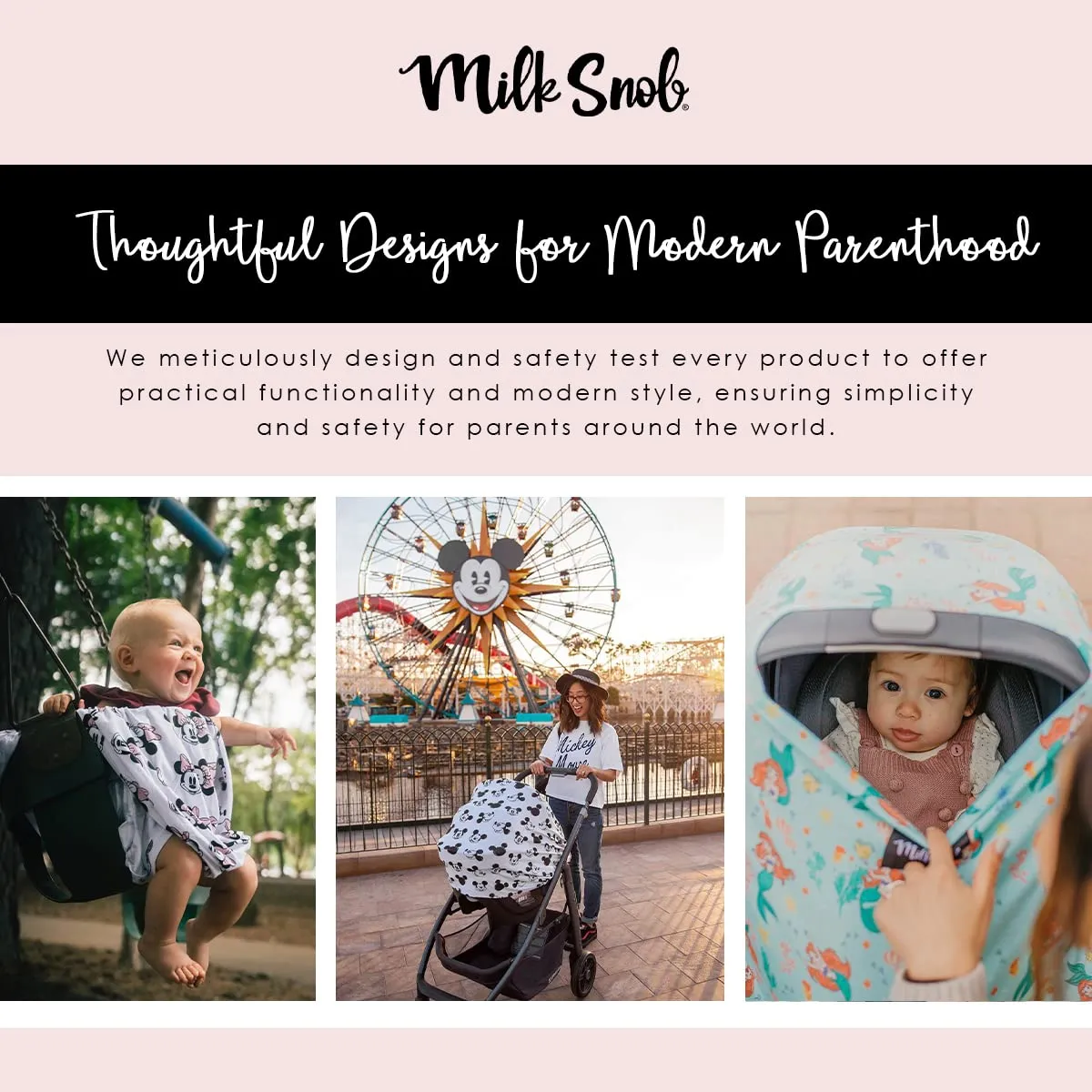 Milk Snob Original Disney 5-in-1 Cover Mickey Mouse Sketch, Privacy for Breastfeeding, Baby Car Seat, Carrier, Stroller, High Chair, Shopping Cart, Lounger Canopy - Newborn Essentials, Nursing Top