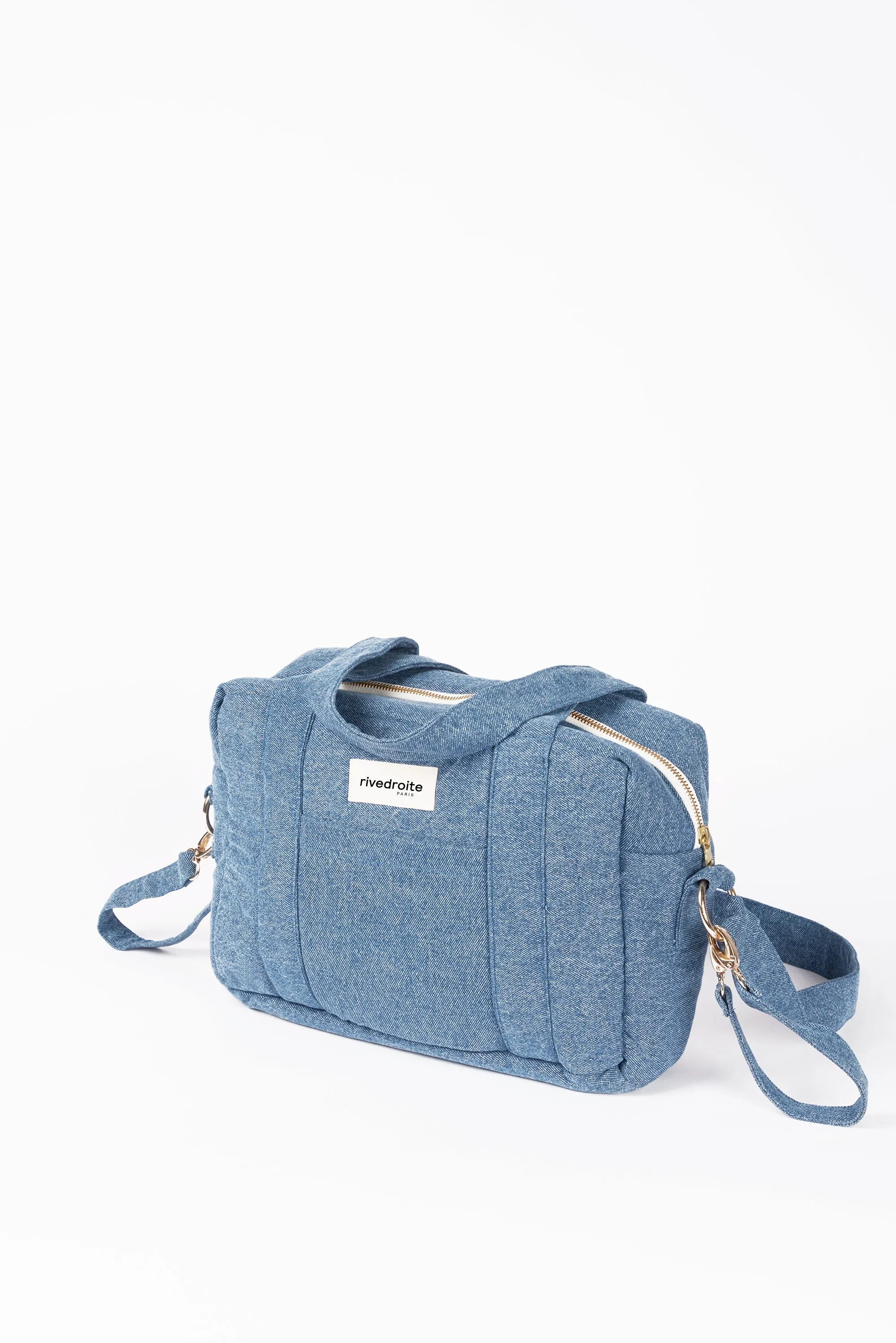 Mini Darcy the anti diaper bag - Upcycled Stonewashed Denim