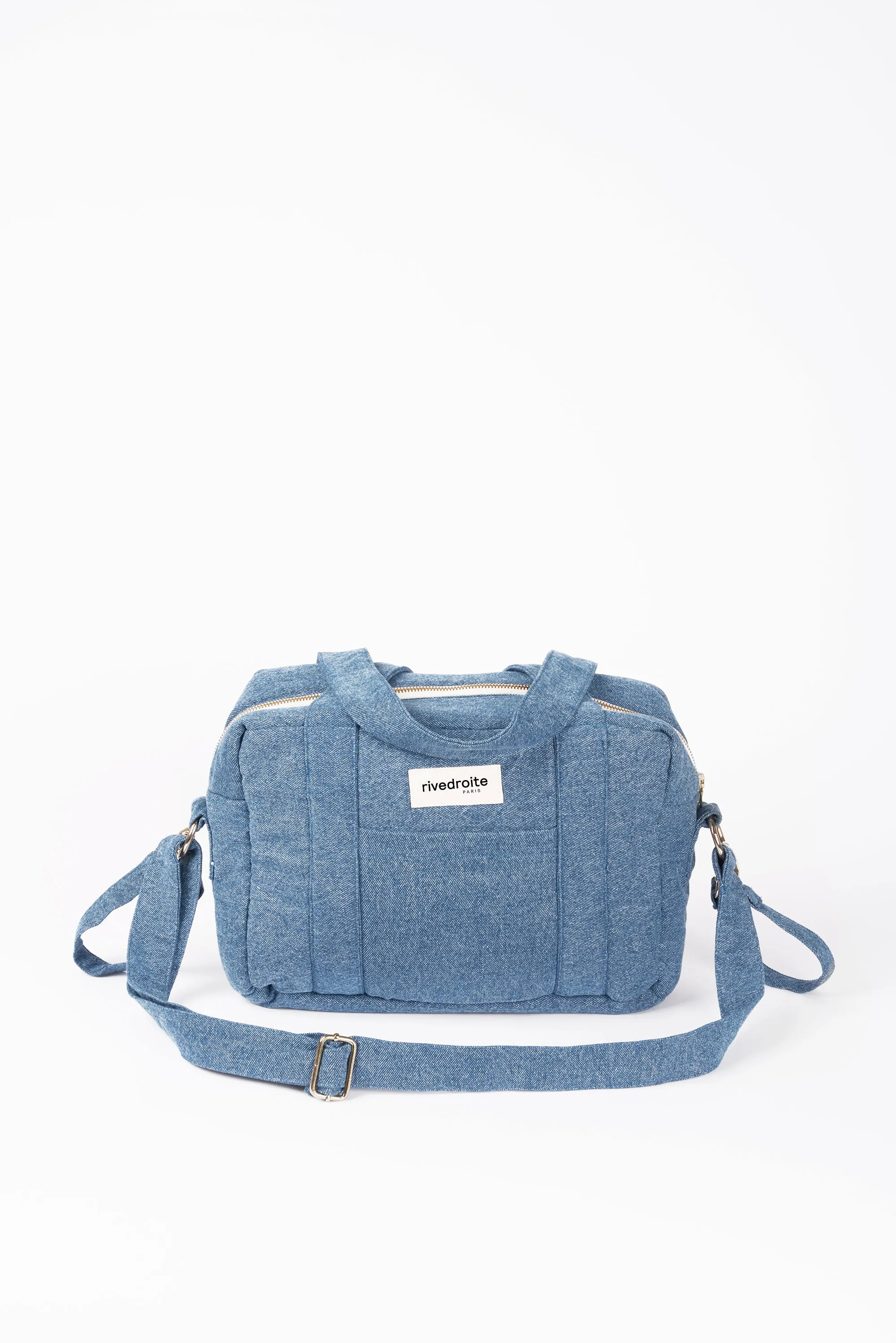 Mini Darcy the anti diaper bag - Upcycled Stonewashed Denim