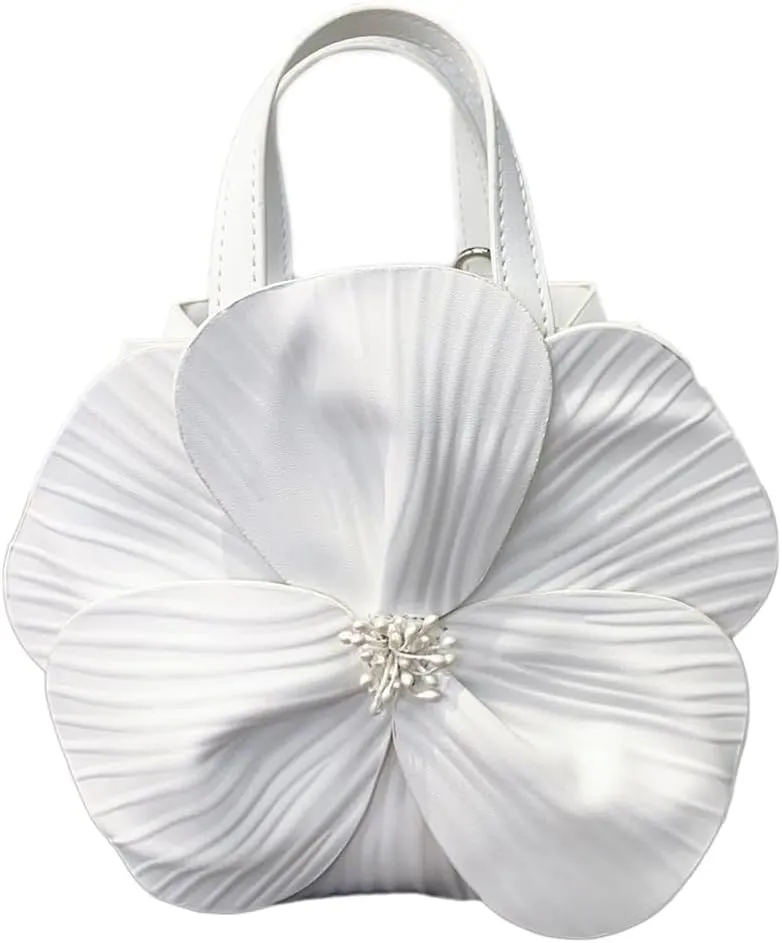 Mini Flower Evening Purse Floral Clutch Purses for Women PU Leather Evening Handbag with Chain Wedding Party Prom