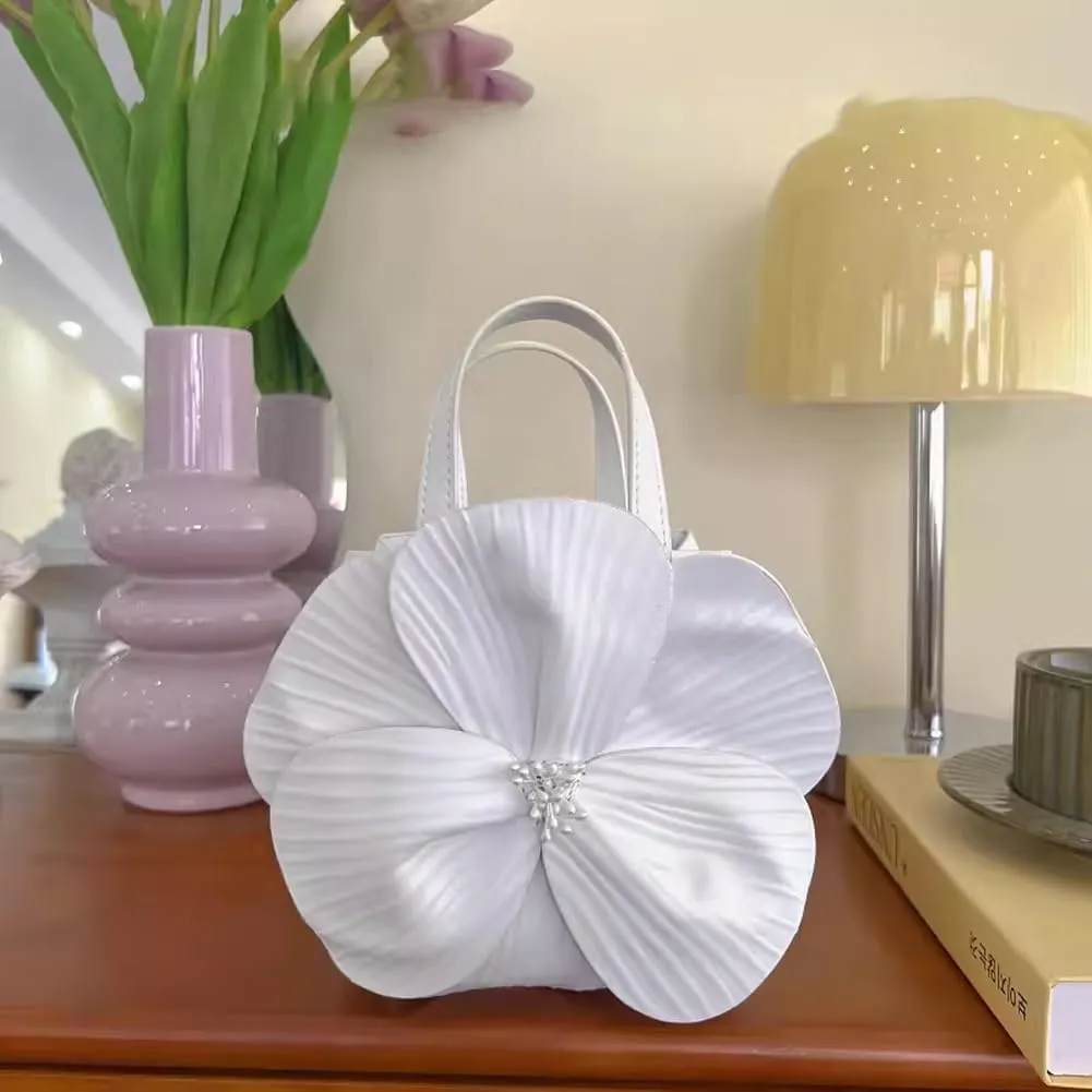 Mini Flower Evening Purse Floral Clutch Purses for Women PU Leather Evening Handbag with Chain Wedding Party Prom
