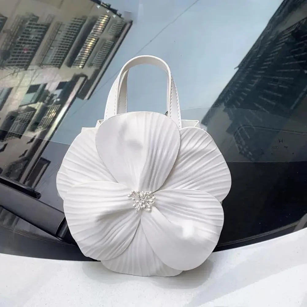 Mini Flower Evening Purse Floral Clutch Purses for Women PU Leather Evening Handbag with Chain Wedding Party Prom