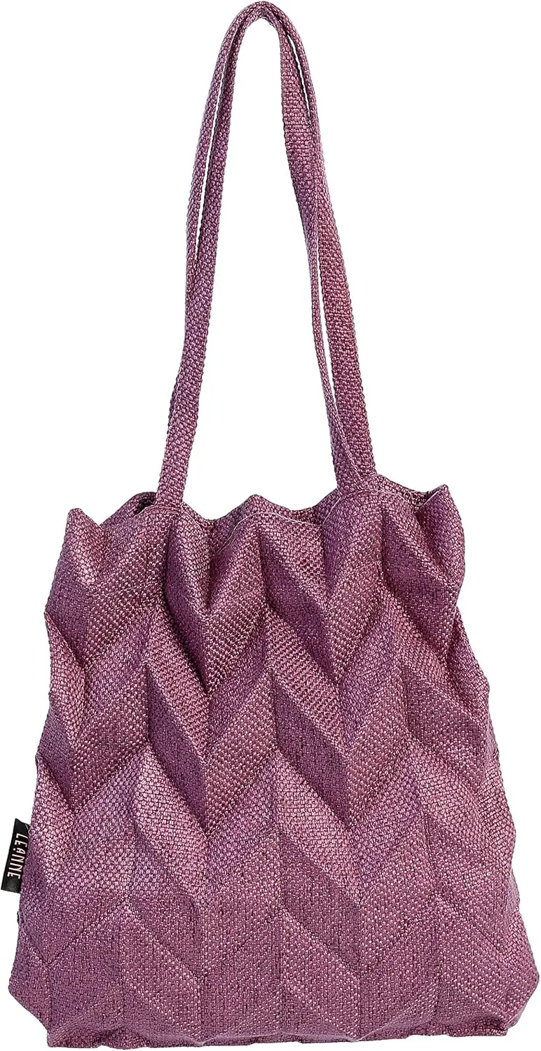 Minimalist Reto Classic Pleated Detail Tote Hand Bag