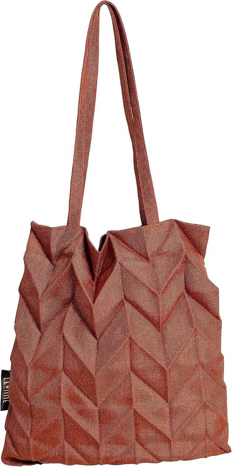 Minimalist Reto Classic Pleated Detail Tote Hand Bag