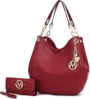 MKF Collection Hobo Bag for Women & Wristlet Wallet, Vegan Leather Shoulder Bag Handbag Purse by Mia K.