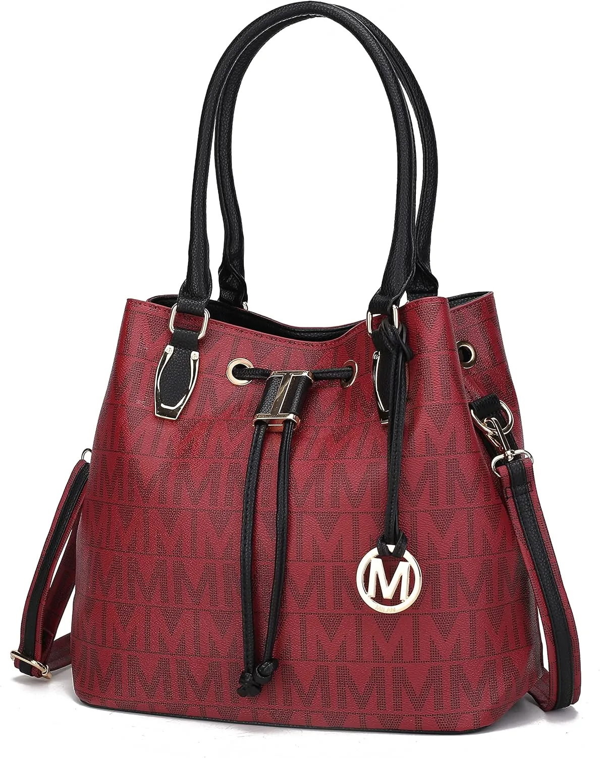 MKF Collection Hobo Bag for Women, Vegan Leather Tassel Shoulder Bag Handbag Purse, Double Handle Crossbody bag by Mia K