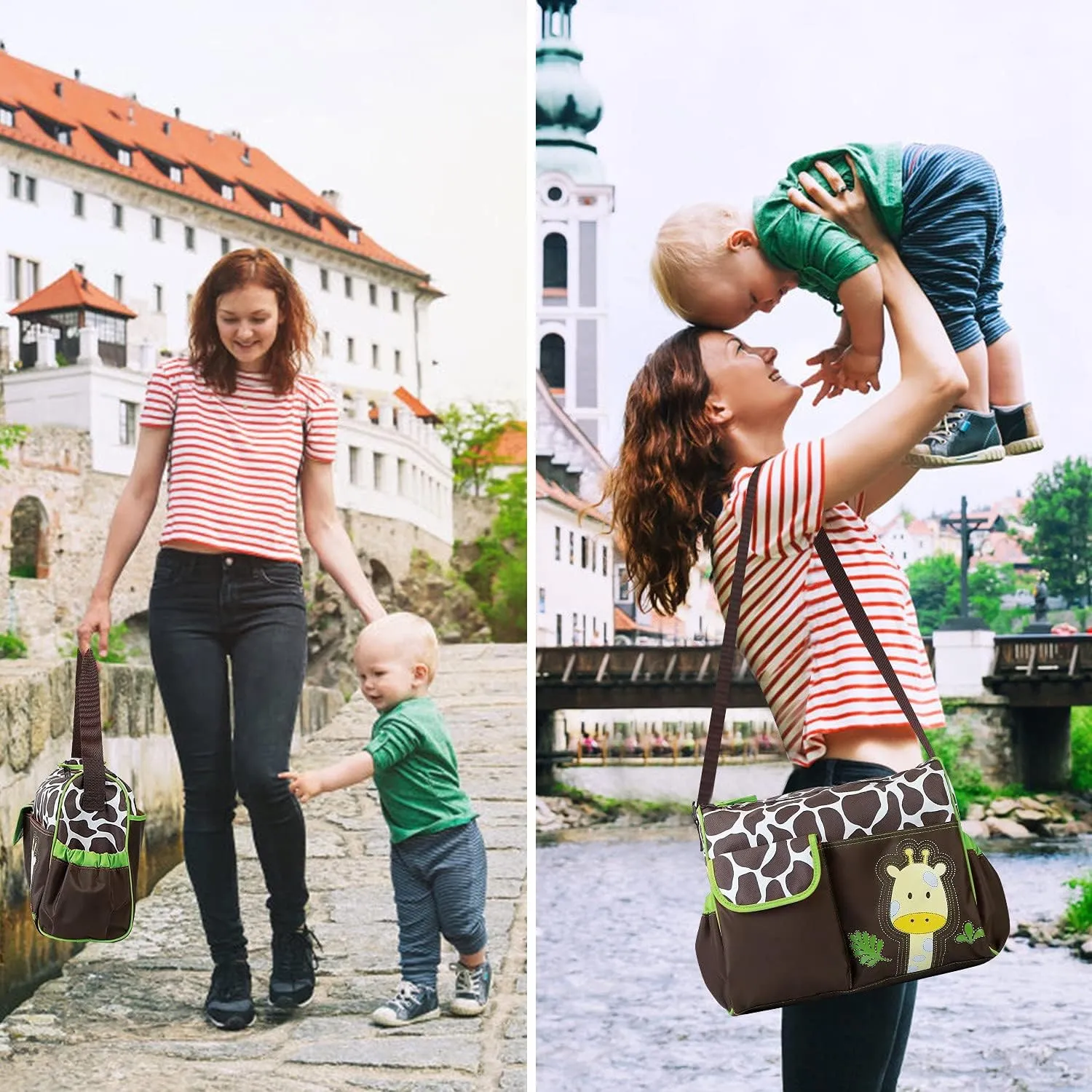 Moclever Diaper Bag Tote Baby Nappy-Mummy Diaper Duffel Shoulder Bags w/Wipeable Diaper Changing Pad