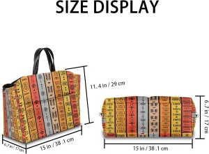 Mom Bag Diaper Bag Tote Large Stroller Organizer Bag Travel Duffel Bag Abstract African Egyptian Notes Mommy Leisure Baby Shower Bags for Hospital Weekend Overnight Bags Women Toddler