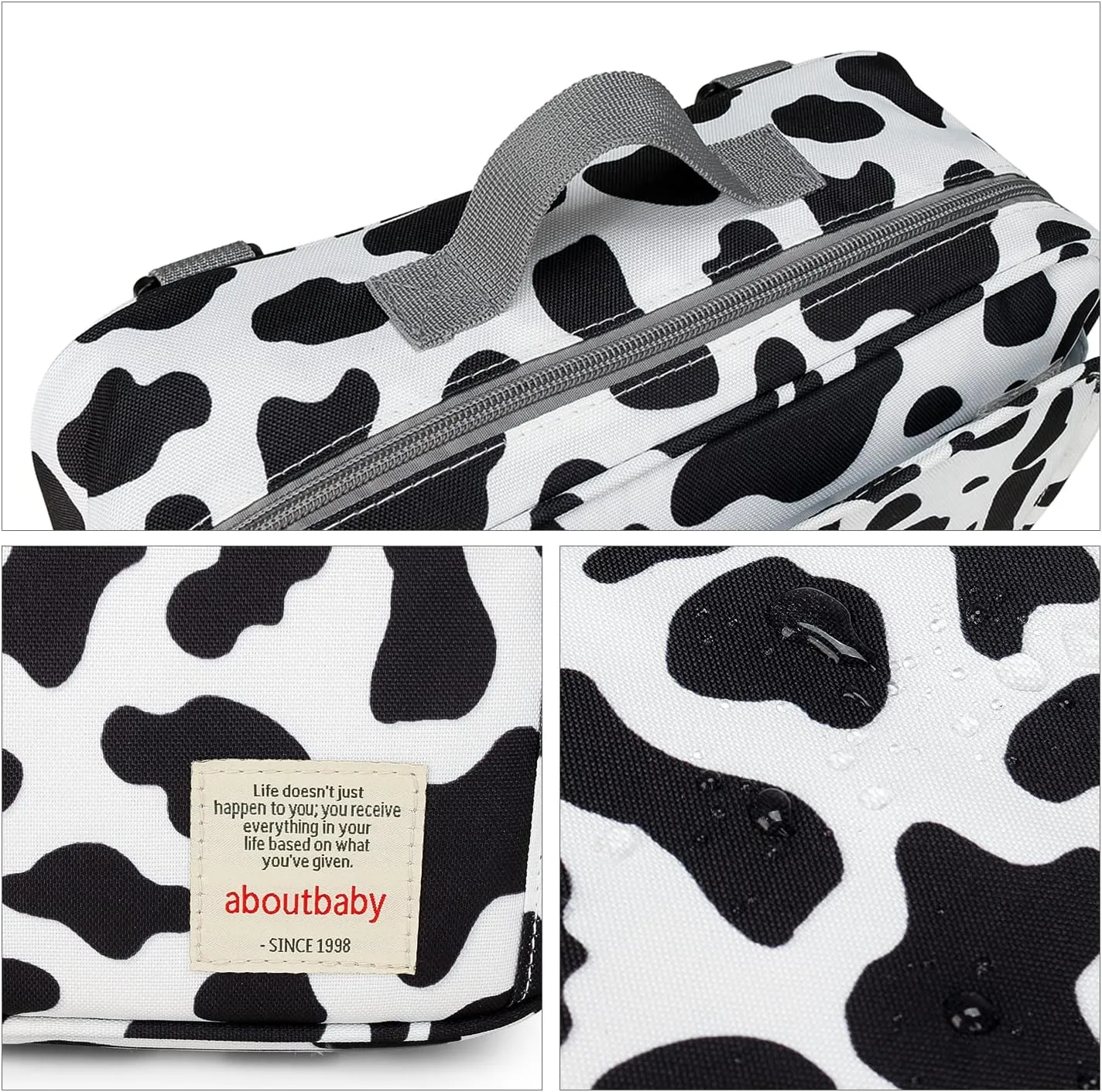 MOMIGO Baby Diaper Caddy Bag - Diaper Caddy Tote Baby Stroller Bag Nursery Storage Bin for Diapers, Wipes & Toys Mini Diaper Bag for Outdoor (Cows)
