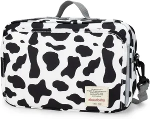 MOMIGO Baby Diaper Caddy Bag - Diaper Caddy Tote Baby Stroller Bag Nursery Storage Bin for Diapers, Wipes & Toys Mini Diaper Bag for Outdoor (Cows)