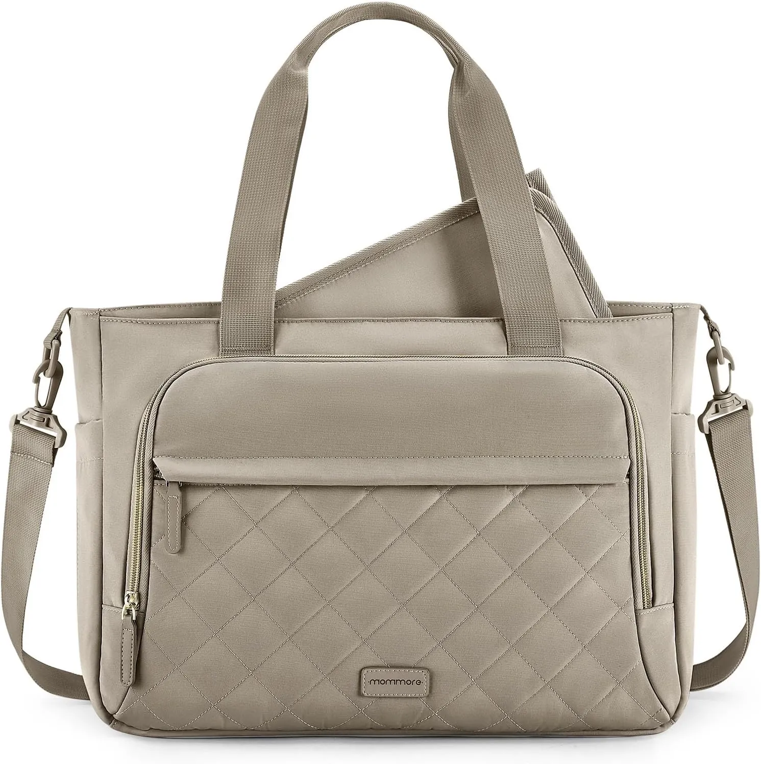 mommore Diaper Bag Tote Small Baby Bag with Insulated Pockets, Lightweight Mommy Tote with Stroller Straps, Nurse Gym Travel