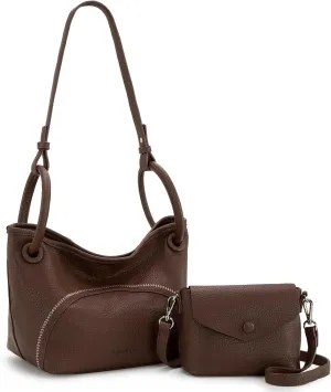Montana West 2PCS Purses for Women Small Slouchy Hobo Bag Soft Vegen Leather Purse