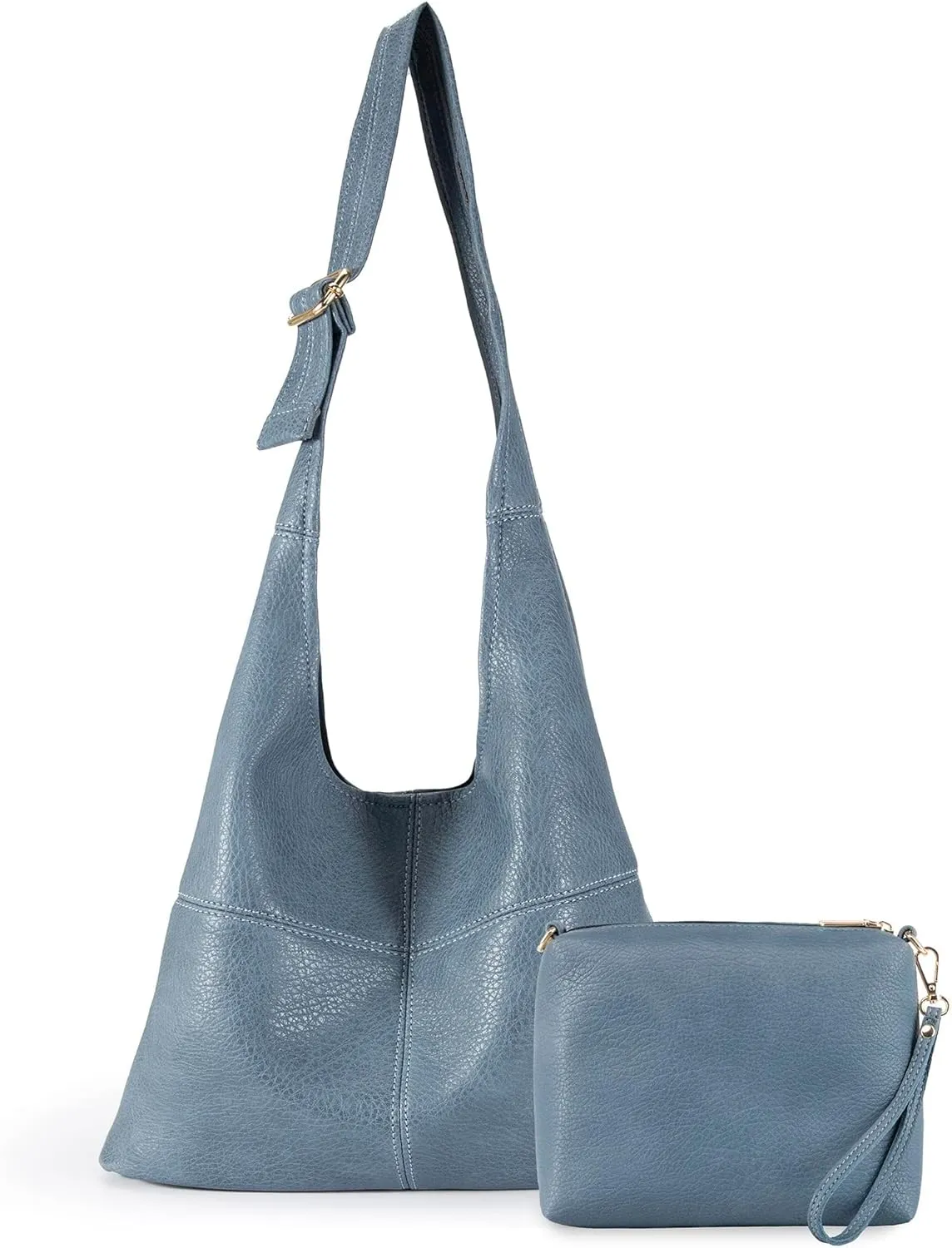 Montana West Hobo Bags Purse for Women Ultra Soft Foldable Shoulder Slouchy Handbags with Cosmetic bag