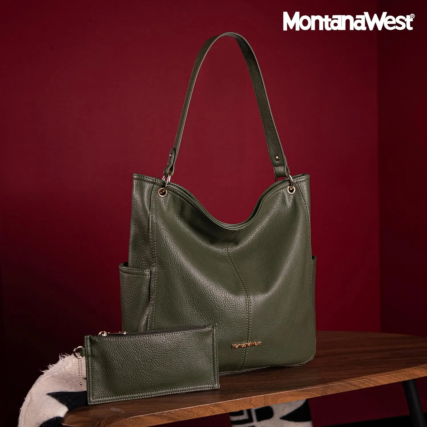 Montana West Hobo Purses for Women Soft Top Handle Shoulder Bag with Wallet Set