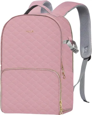 MOSISO Camera Backpack with Rain Cover, DSLR/SLR/Mirrorless Rhombus Quilted Camera Bag for Photographers with Tripod Holder&15-16 inch Laptop Compartment Compatible with Canon/Nikon/Sony, Cameo Pink