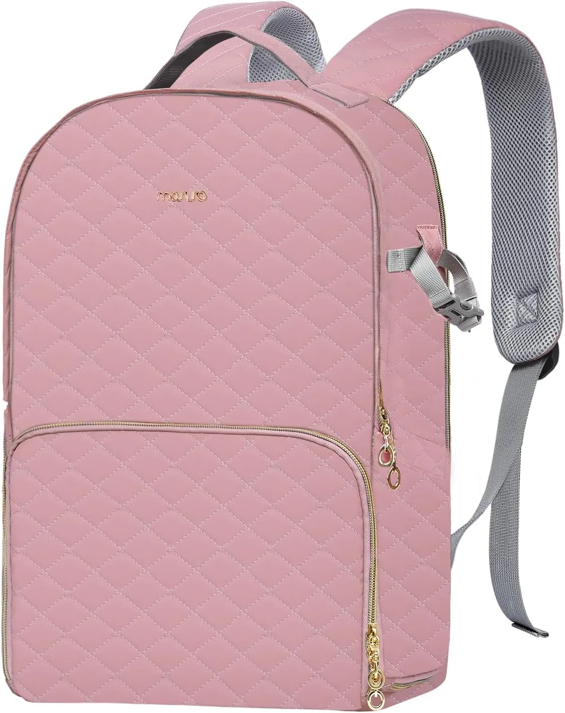 MOSISO Camera Backpack with Rain Cover, DSLR/SLR/Mirrorless Rhombus Quilted Camera Bag for Photographers with Tripod Holder&15-16 inch Laptop Compartment Compatible with Canon/Nikon/Sony, Cameo Pink