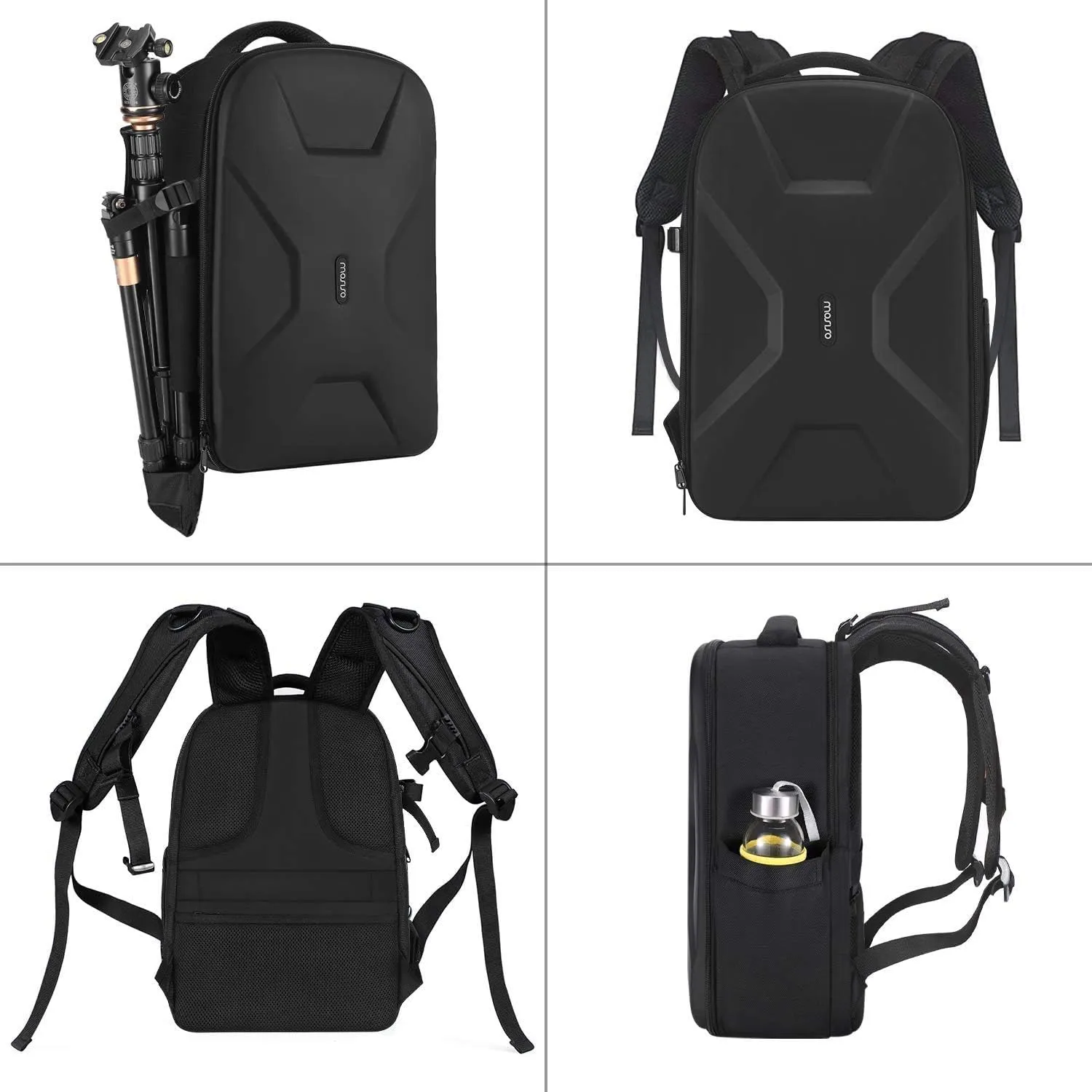 MOSISO Camera Backpack,DSLR/SLR/Mirrorless Photography Camera Bag Full Open Waterproof Hardshell Bag with Insert&Tripod Holder&Laptop Compartment Compatible with Canon/Nikon/Sony, Black