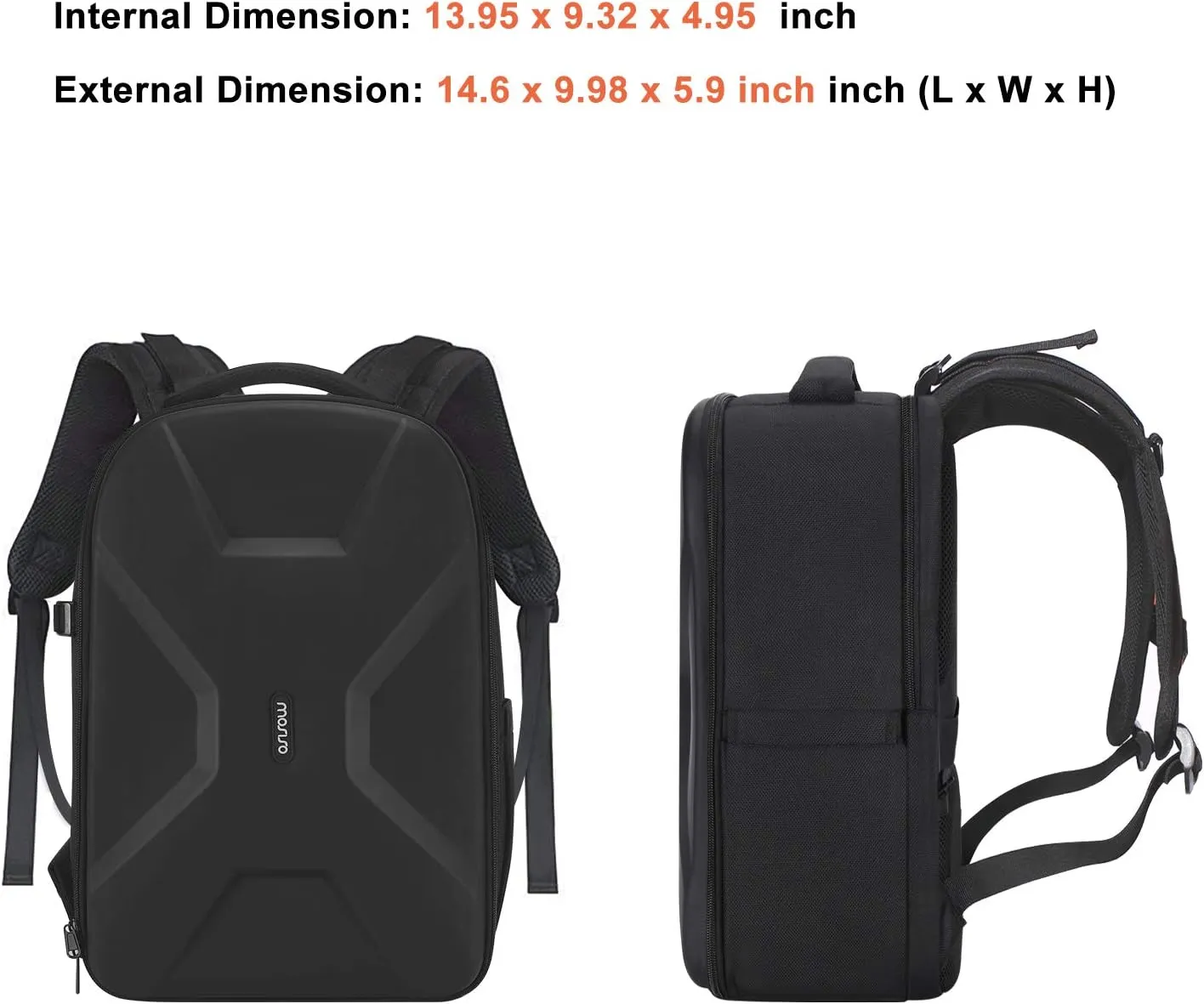 MOSISO Camera Backpack,DSLR/SLR/Mirrorless Photography Camera Bag Full Open Waterproof Hardshell Bag with Insert&Tripod Holder&Laptop Compartment Compatible with Canon/Nikon/Sony, Black