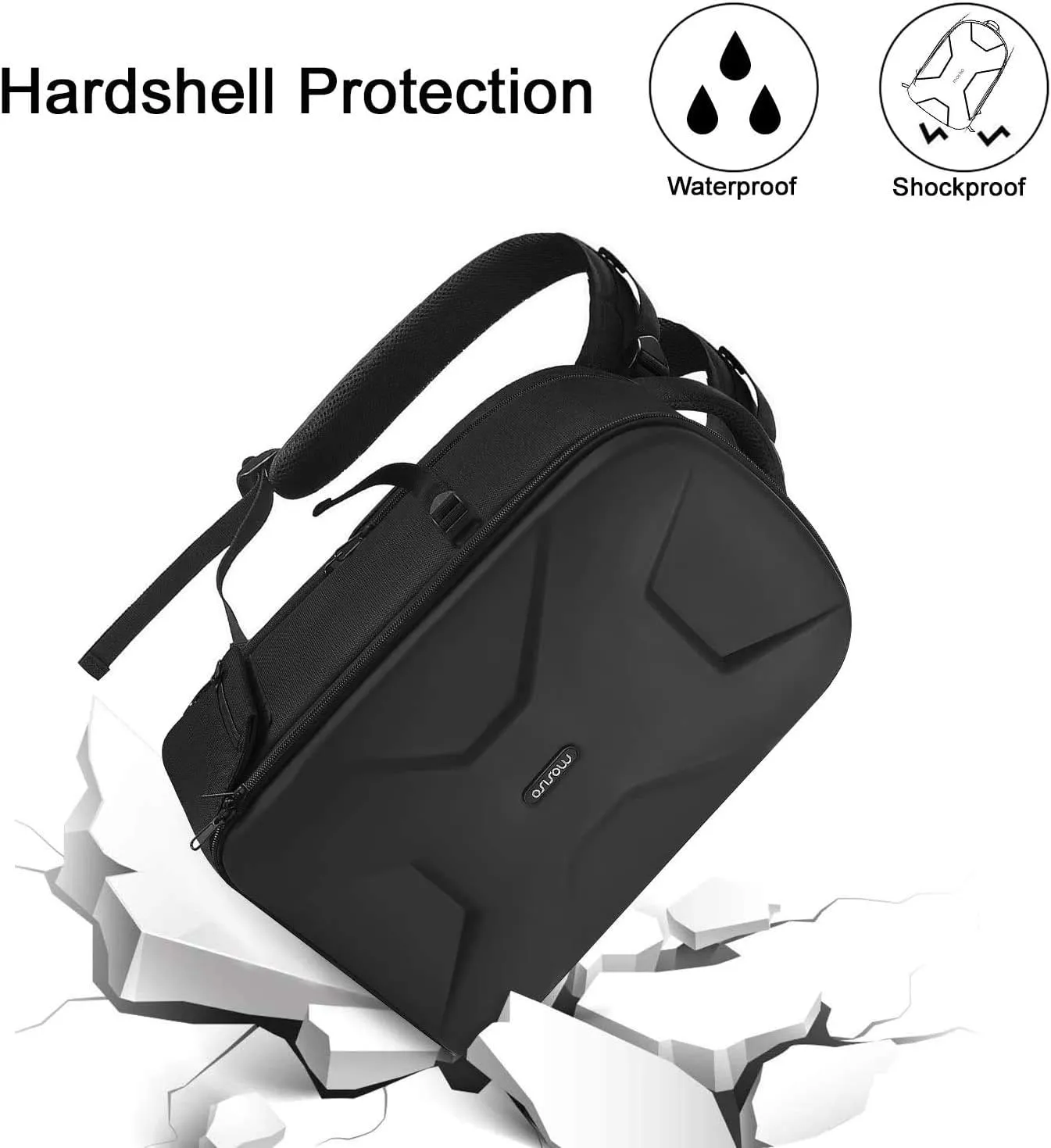 MOSISO Camera Backpack,DSLR/SLR/Mirrorless Photography Camera Bag Full Open Waterproof Hardshell Bag with Insert&Tripod Holder&Laptop Compartment Compatible with Canon/Nikon/Sony, Black
