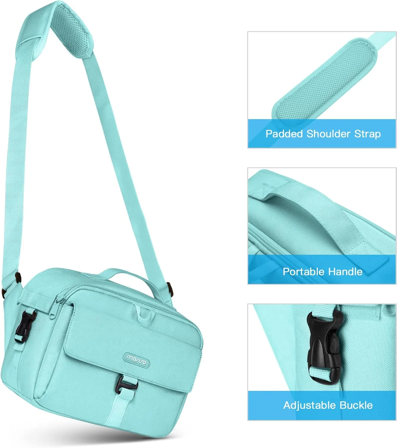 MOSISO Camera Shoulder Bag Case Crossbody Sling Purse, DSLR/SLR/Mirrorless Compact Padded Photography Handbag with Rain Cover Compatible with Canon/Nikon/Sony Cameras and Lenses, Mint Green