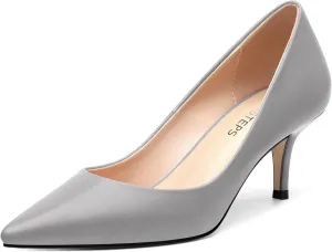 MOVINSTEPS Closed Pointed Toe Low Heels Pumps for Women Comfortable Classic Wedding Business Dressy Shoes 2.5 Inch