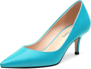 MOVINSTEPS Closed Pointed Toe Low Heels Pumps for Women Comfortable Classic Wedding Business Dressy Shoes 2.5 Inch