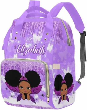 MyPupSocks Diaper Bag Personalized with Name, Multifunction Custom Diaper Bag Nursing Baby Bags Nappy Bag for Baby Girl Boy, Large Capacity Shoulder Bag Casual Daypack Travel Backpack for Mom