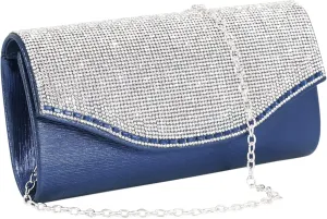 Naimo Flap Dazzling Clutch Bag Evening Bag With Detachable Chain