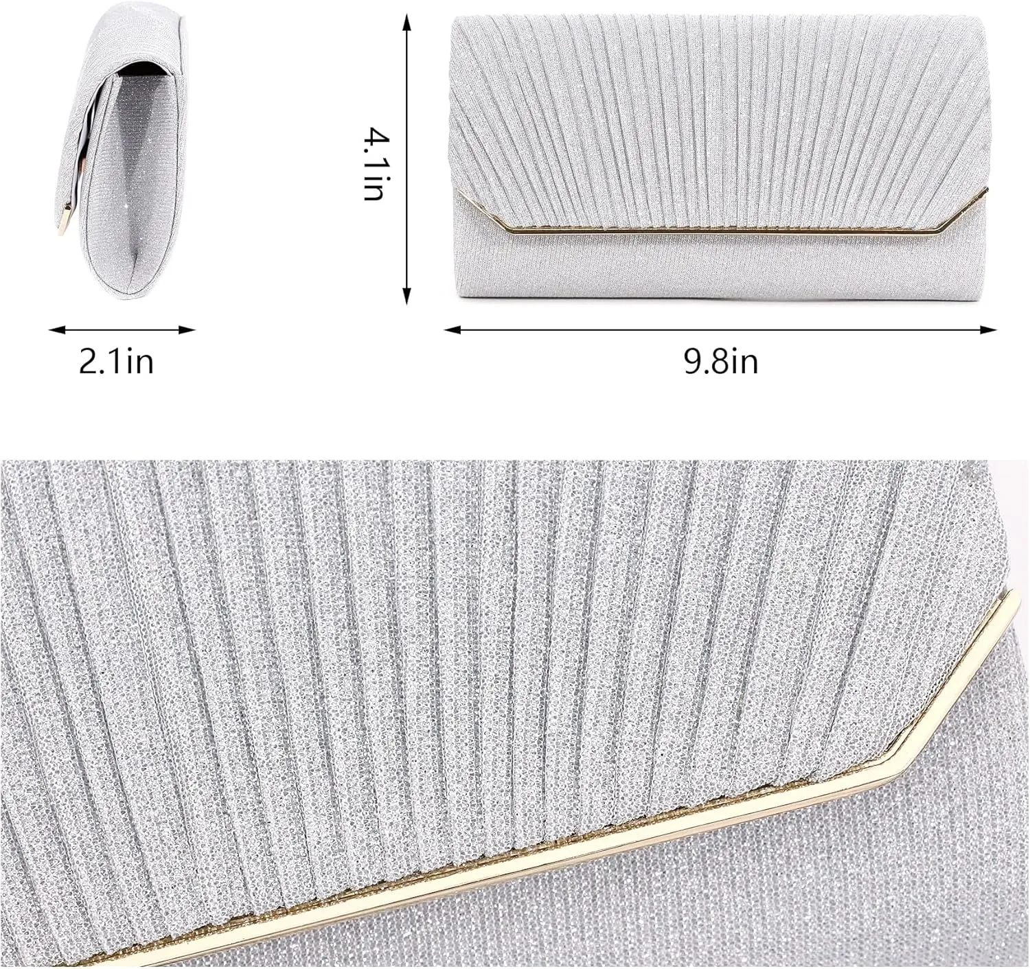 Naimo Flap Dazzling Small Clutch Bag Evening Bag With Detachable Chain