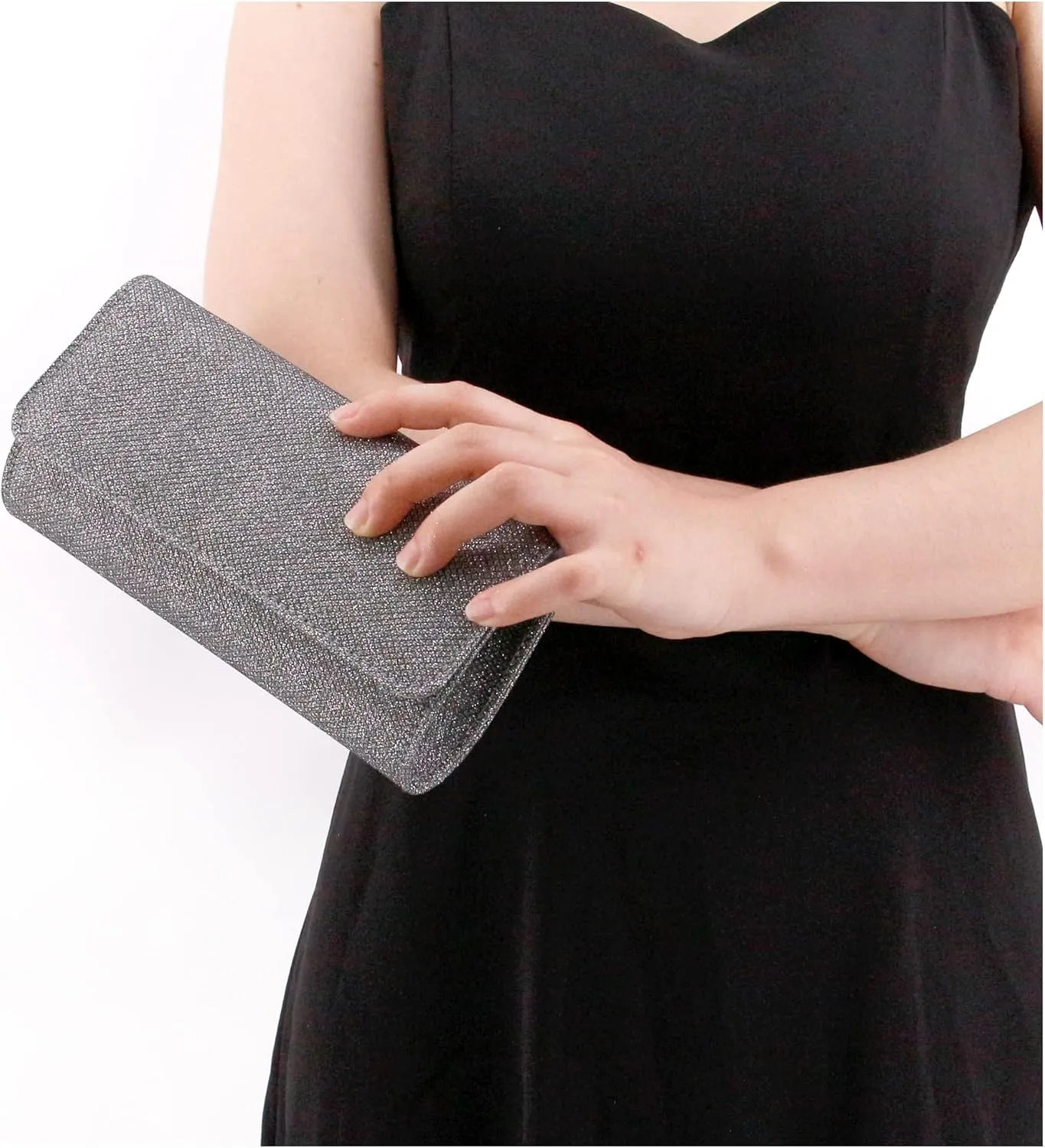 Naimo Flap Dazzling Small Clutch Bag Evening Bag With Detachable Chain