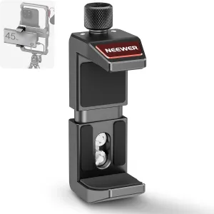 NEEWER Clamp Holder for Portable Charger, Aluminum Adjustable Stabilizer with 1/4" Threads & 1/4" Screws Compatible with SmallRig Camera Cages Phone Video Rigs, Compatible with Anker PowerCore, UA029