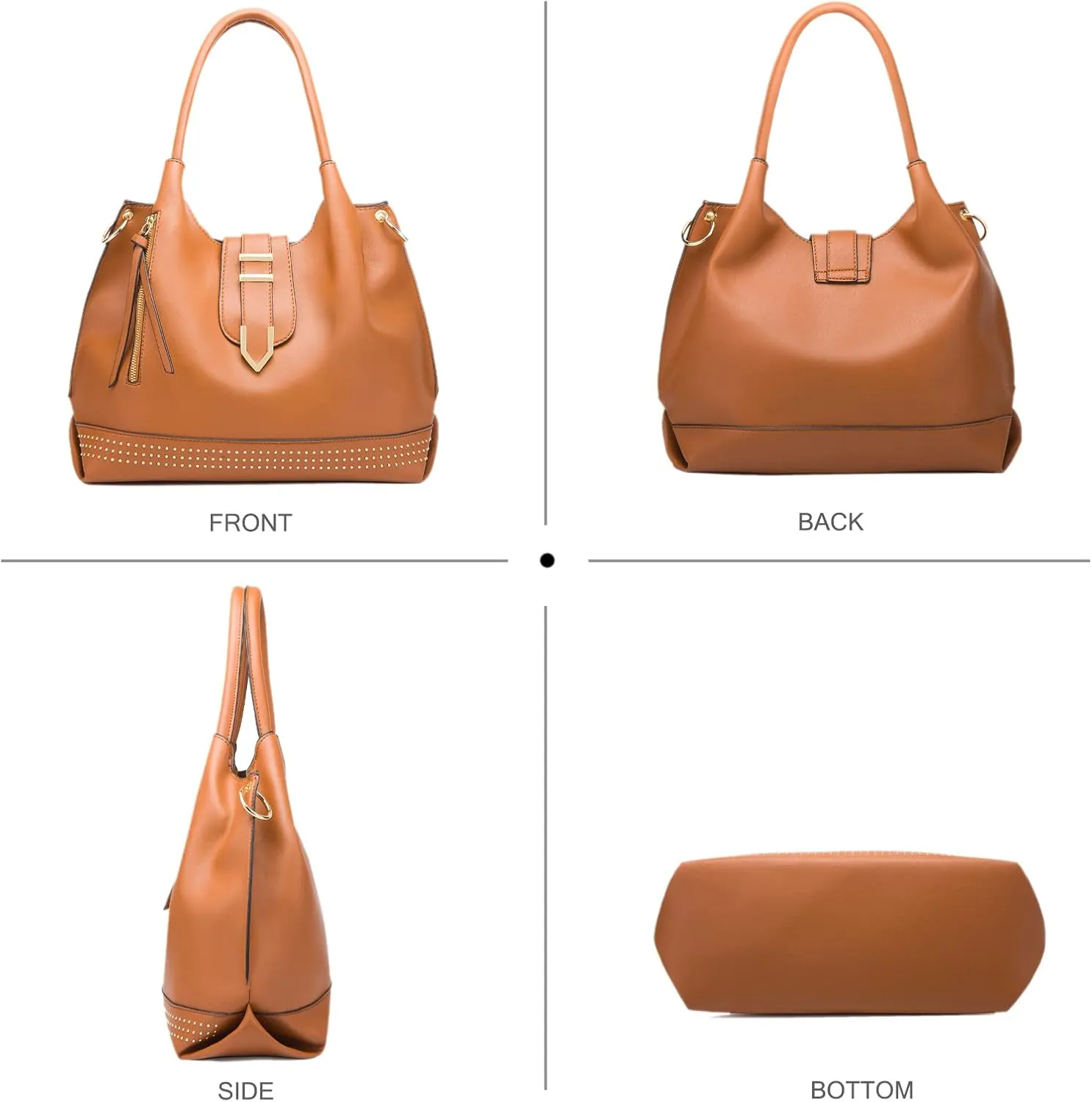 NICOLE & DORIS Large Tote Bag 3pcs Set Bags for Women Hobo and Shoulder Bags Soft PU Leather Ladies Handbags and Purses