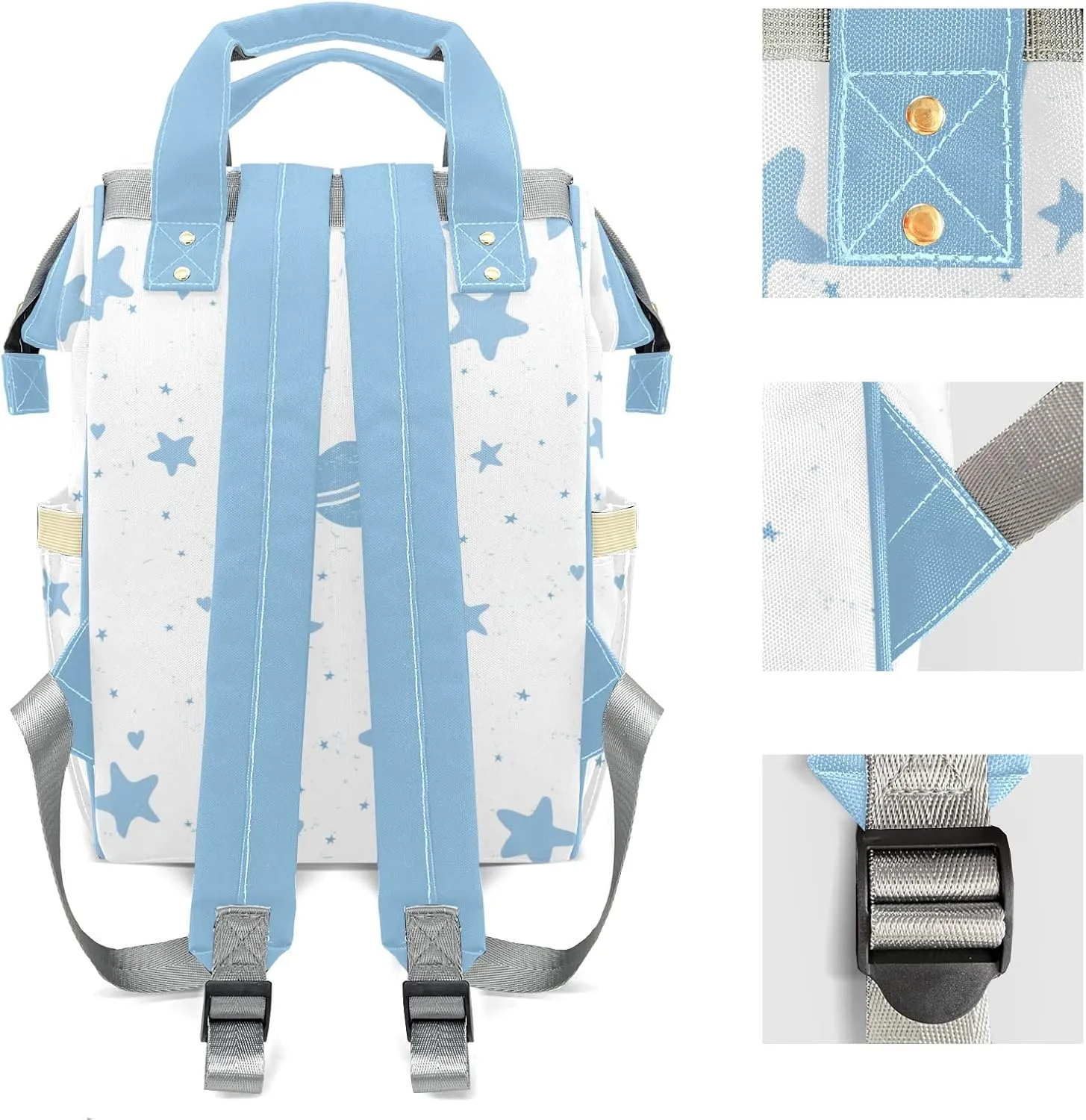 Night Moon Sheep Star Personalized Large Capacity Diaper Bags,Custom Name Backpack Casual Daypack Bag Nappy Bag Gifts