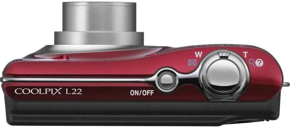 Nikon Coolpix L22 12.0MP Digital Camera with 3.6x Optical Zoom and 3.0-Inch LCD (Red-primary)