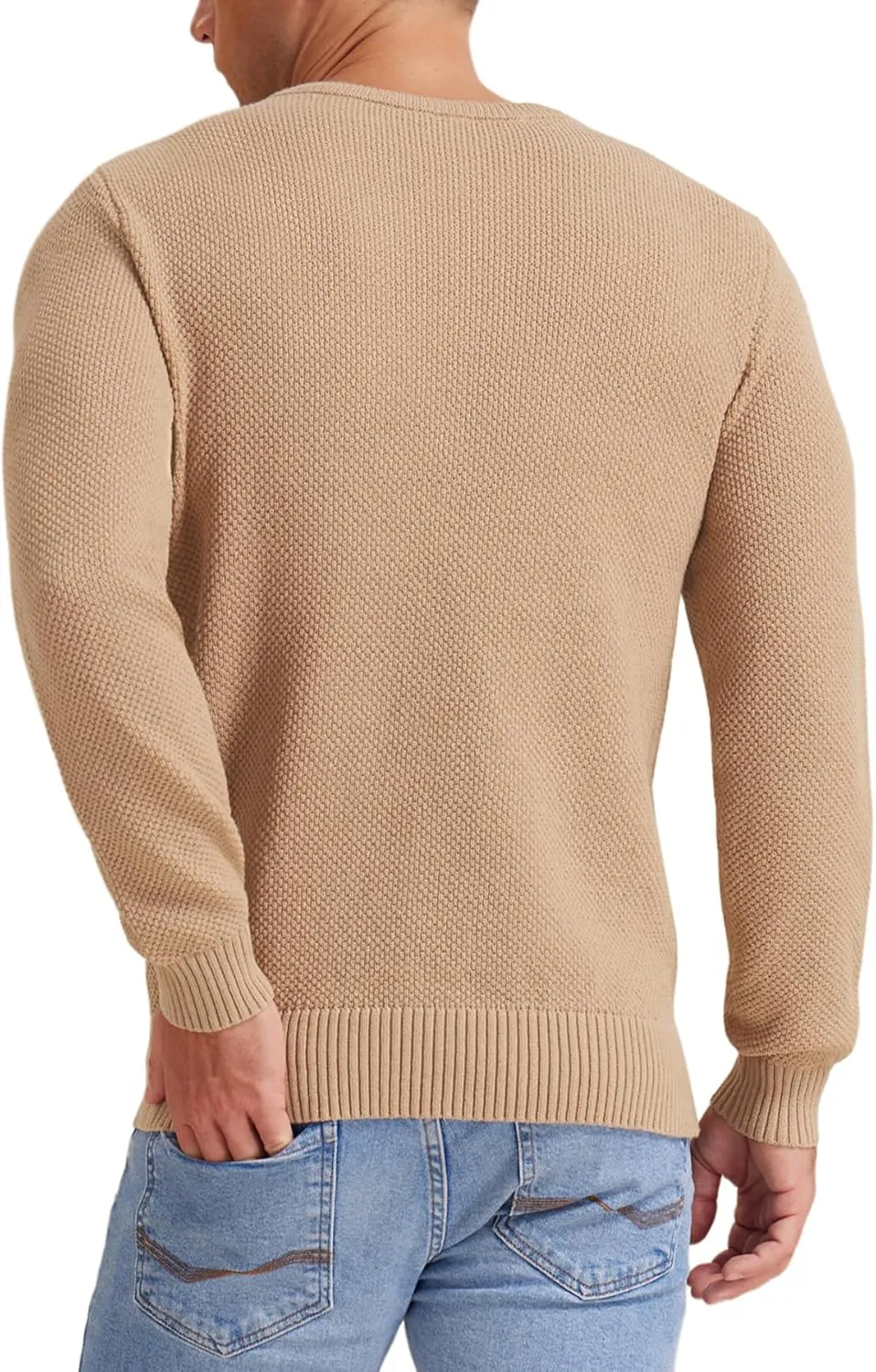 NITAGUT Men's Crewneck Sweater Soft Casual Classic Pullover Knitwear Lightweight Sweaters with Ribbing Edge