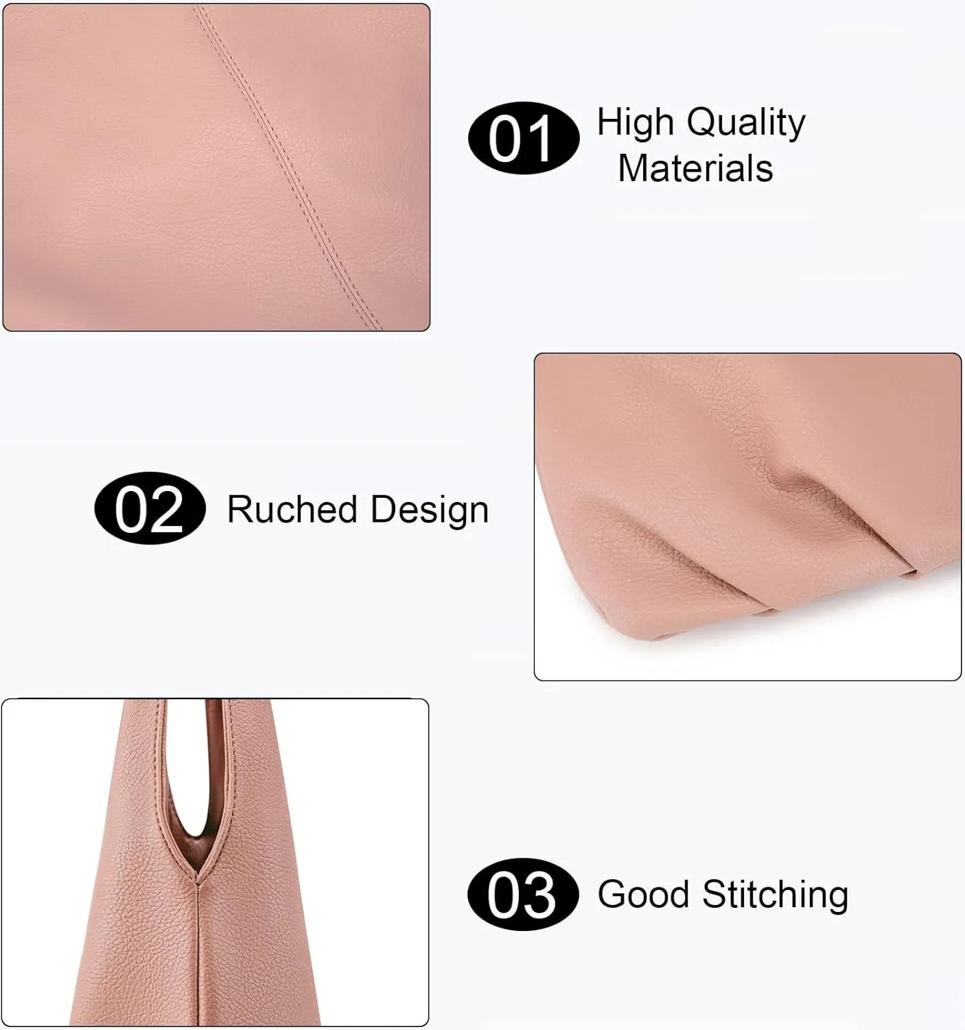 NIUEIMEE ZHOU Hobo Handbags for Women Retro Vegan Leather Shoulder Bags Tote Clutch Purses