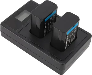 NP FW50 Camera Battery, 7.2V 1850mAh Spare Battery with Dual USB LED Display Charging Dock, NP FW50 Battery for ZVE10 ILCE 5000 6500 7M2 NEX C3 5T