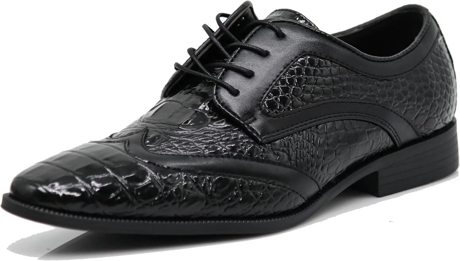 ODN Men's Alligator Crocodile Print Oxfords Fashion Lace Up Dress Shoes