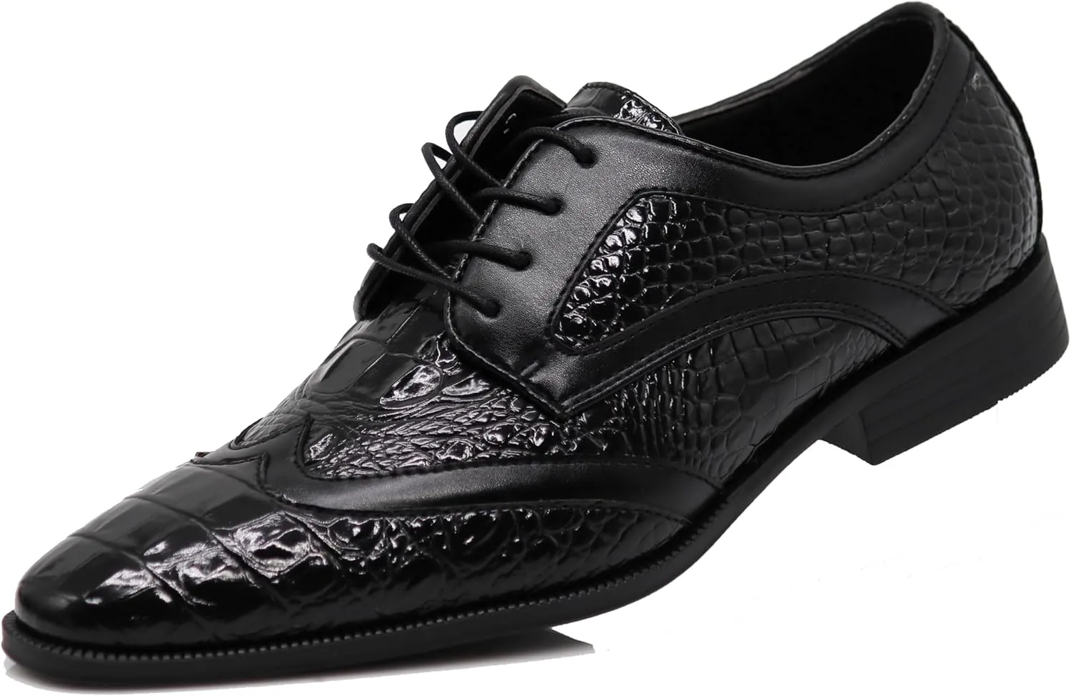 ODN Men's Alligator Crocodile Print Oxfords Fashion Lace Up Dress Shoes