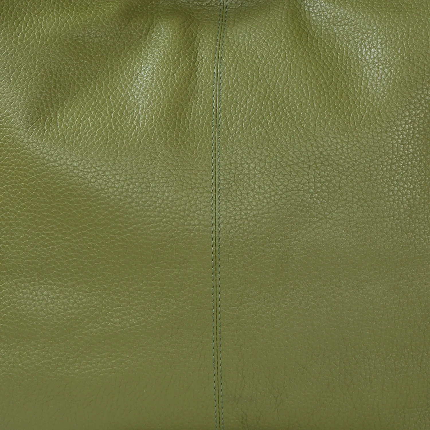 Olive Green Zip Leather Shoulder Hobo Bag