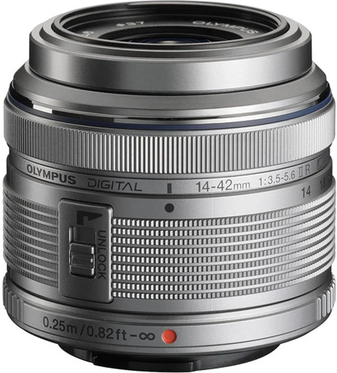 OM SYSTEM OLYMPUS M.Zuiko Digital 14-42mm F3.5-5.6 IIR Silver For Micro Four Thirds System Camera, Compact 3x zoom Lens