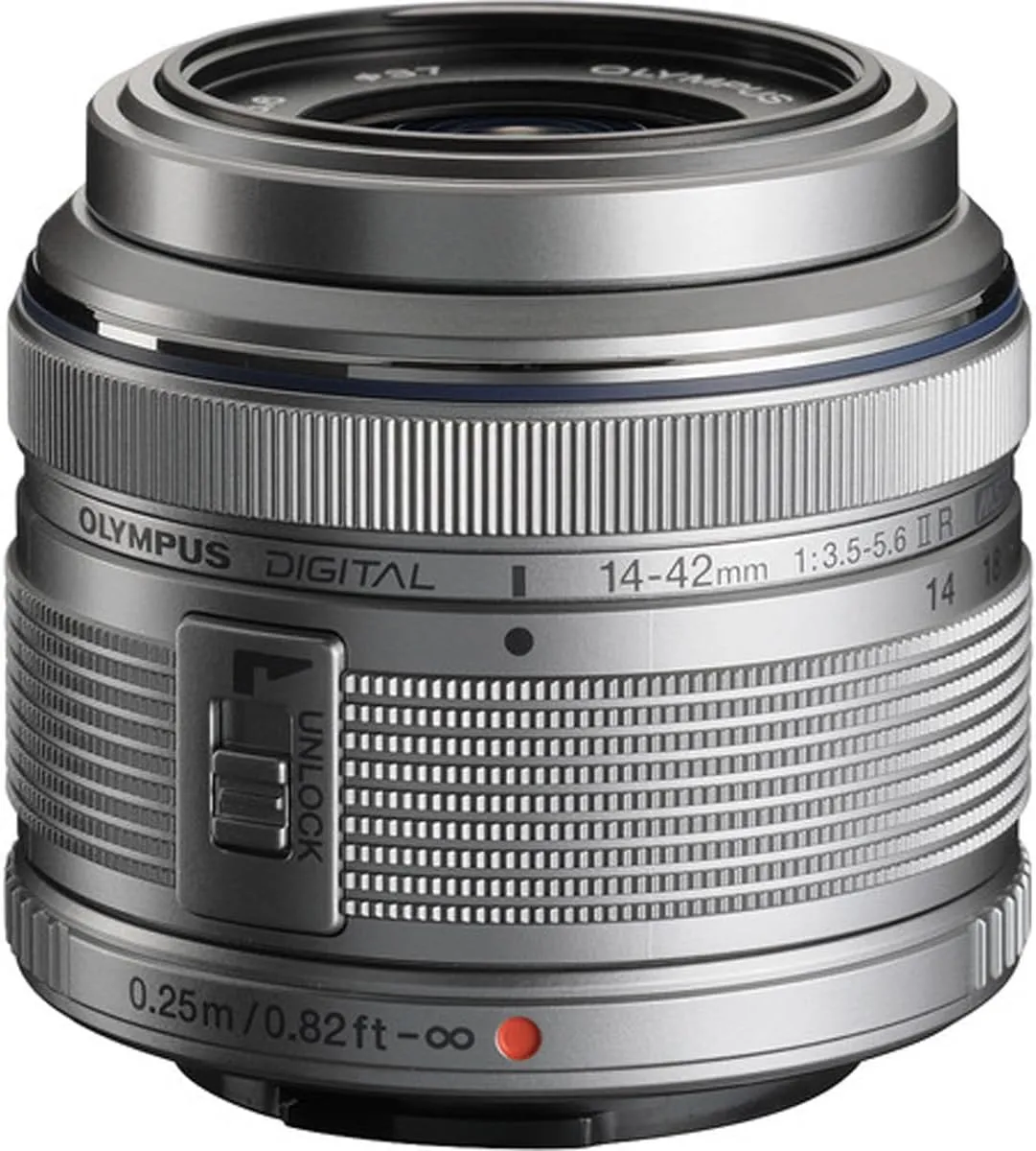 OM SYSTEM OLYMPUS M.Zuiko Digital 14-42mm F3.5-5.6 IIR Silver For Micro Four Thirds System Camera, Compact 3x zoom Lens