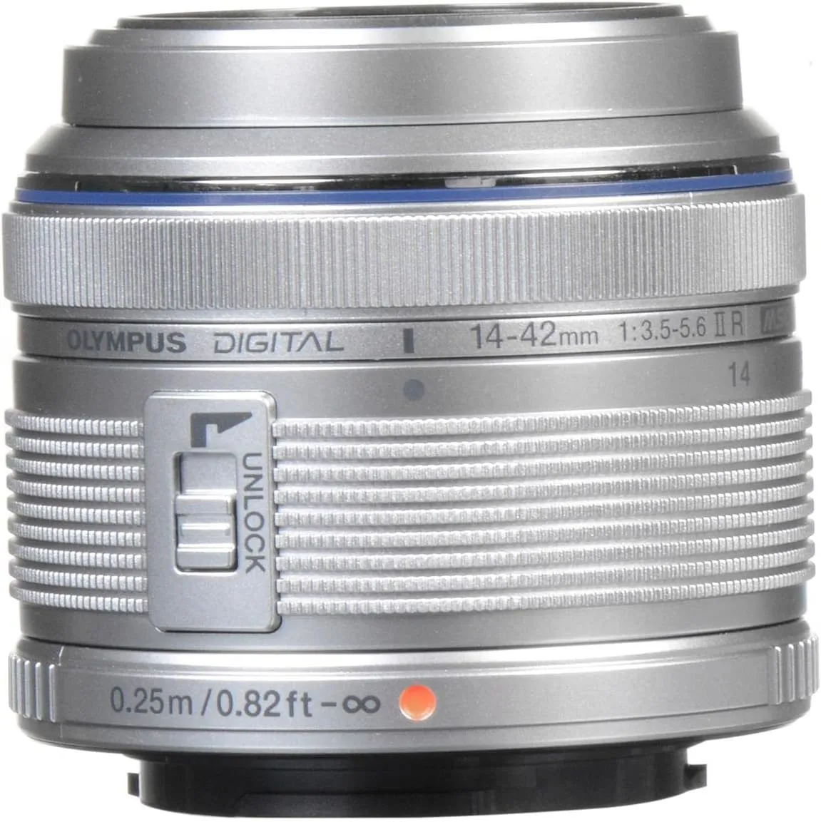 OM SYSTEM OLYMPUS M.Zuiko Digital 14-42mm F3.5-5.6 IIR Silver For Micro Four Thirds System Camera, Compact 3x zoom Lens