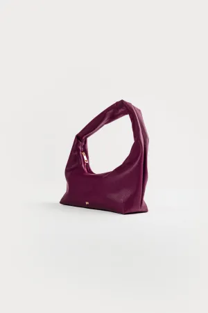 [ON HAND] Small Hobo Bag in Plum (Heavy Pebbled)