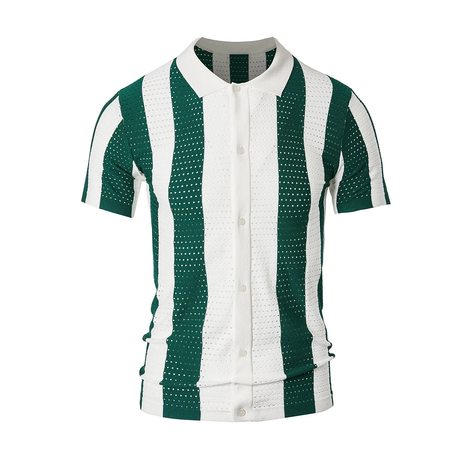 Open Collar Knitted Polo Shirts