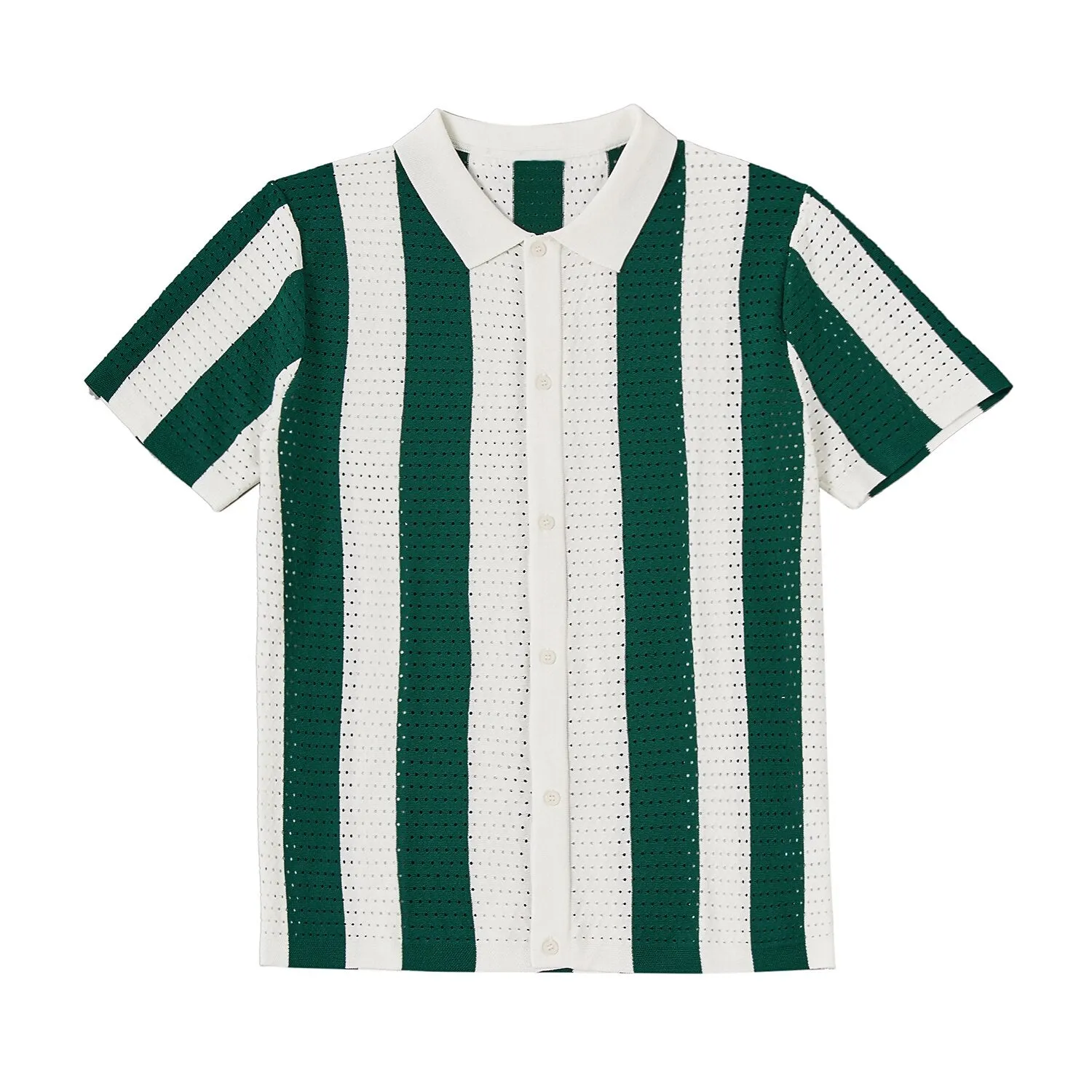Open Collar Knitted Polo Shirts