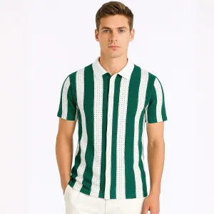 Open Collar Knitted Polo Shirts